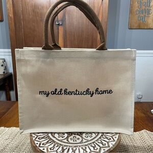 My Old Kentucky Home Embroidered Canvas Bag from Barrel Down South NWOT